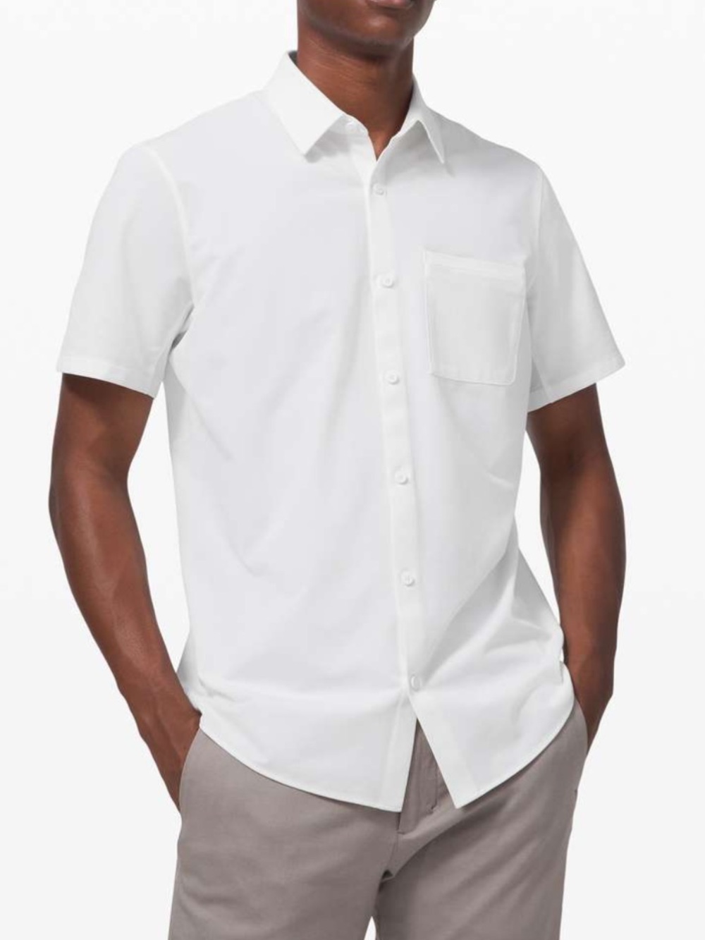Men’s Lululemon Commission Short Sleeve Shirt White Size L
